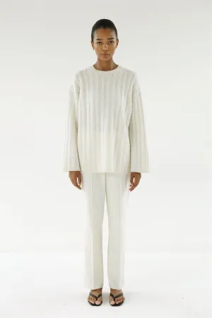 Noa Almada Label - Cream Cable Knit Sweater