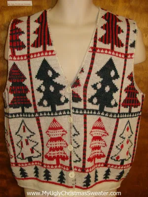 Amazing 80s Trees Ugly Christmas Jumper Vest