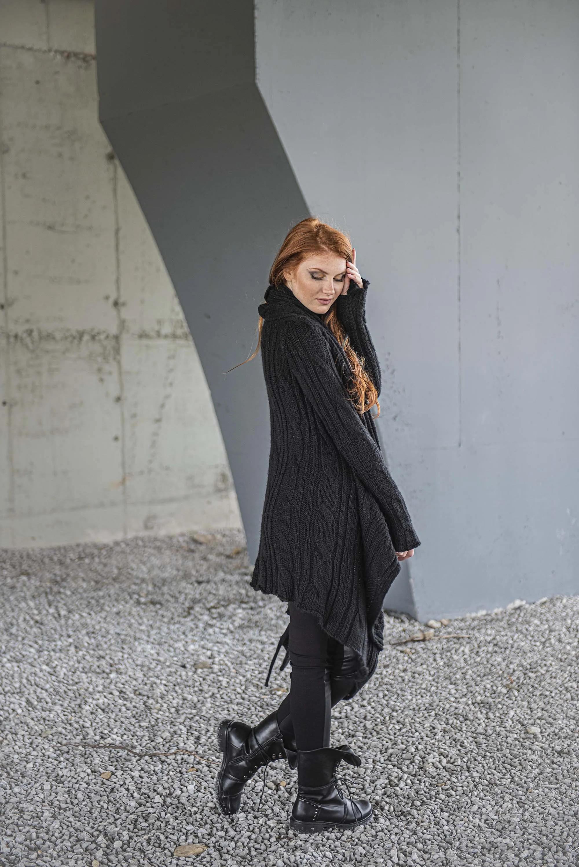 Asymmetrical Knit Cardigan