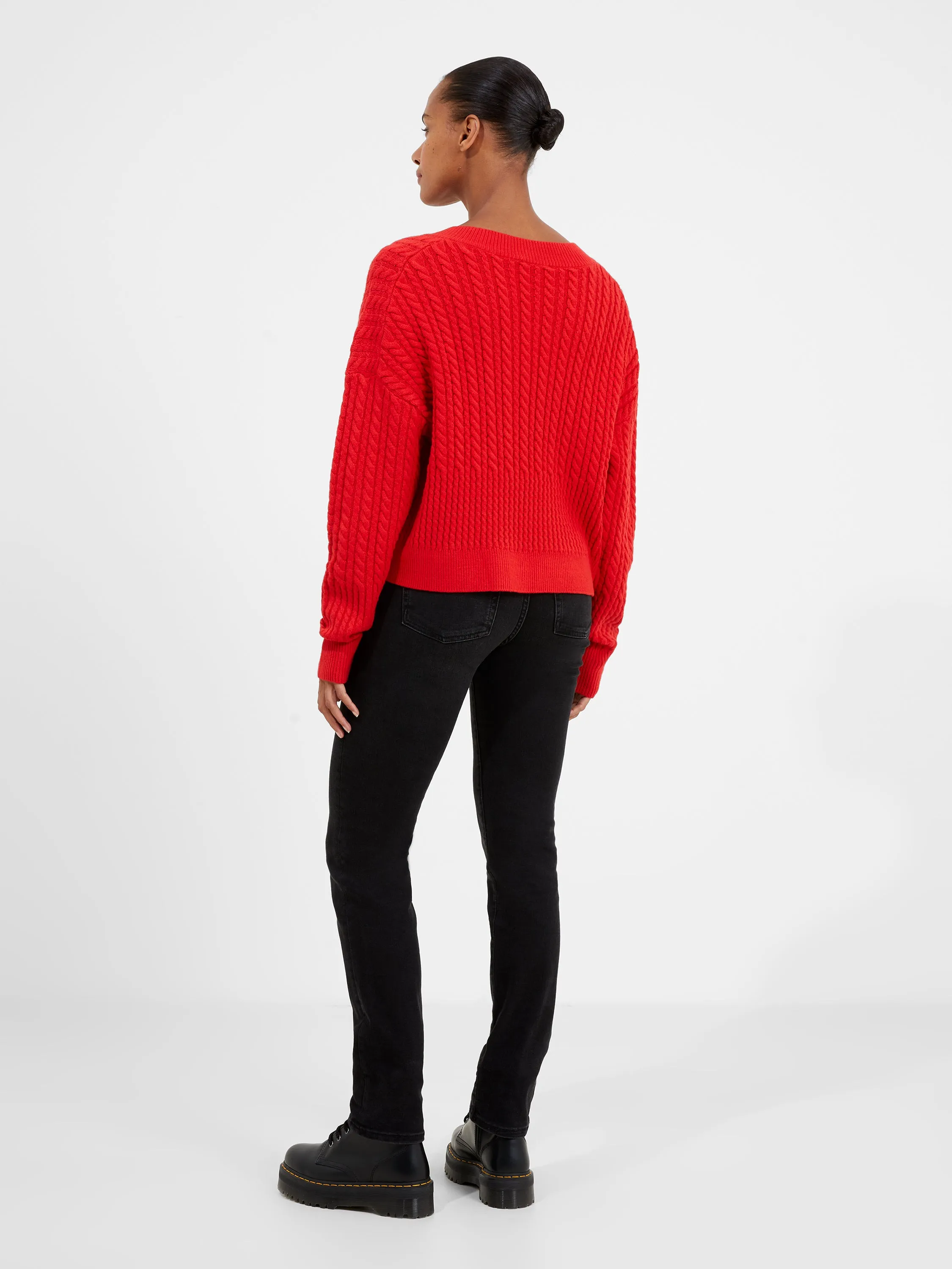 Babysoft Cable Knit V Neck Sweater