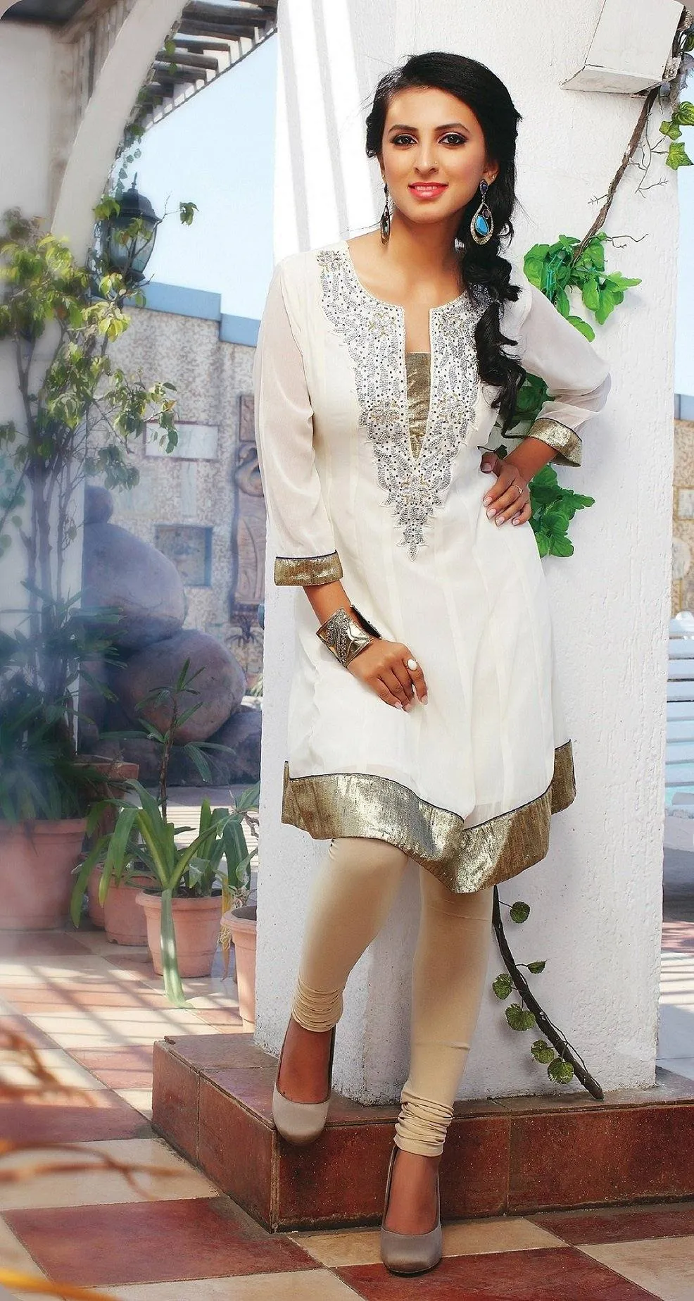 Beautiful White Georgette Tunic