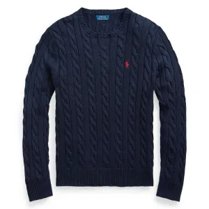 Cable-Knit Cotton Sweater Hunter Navy - SS24