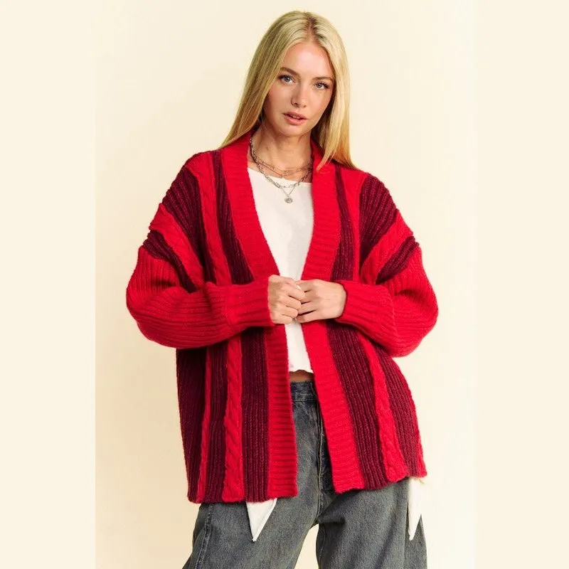 Candied Apple Cable-Knit Cardigan