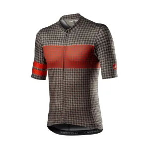 Castelli Maison Jersey Bark Green Fiery Red