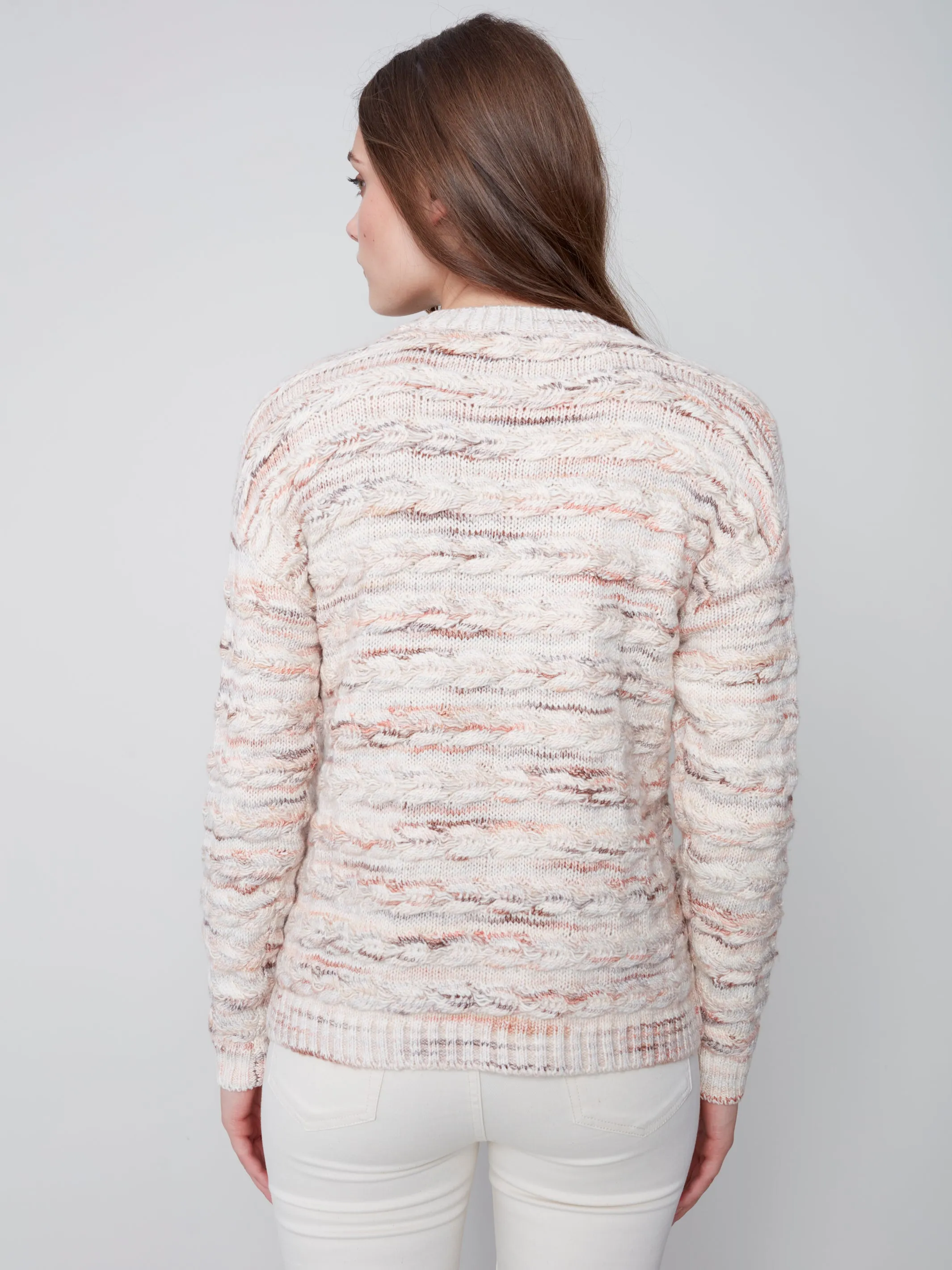 Charlie B Cable Knit Crew Neck Sweater