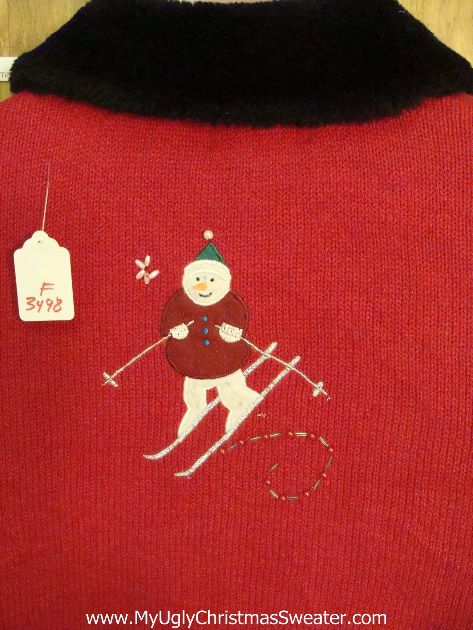 CHEAP Skiing Snowmen Christmas Sweater with Imperfection