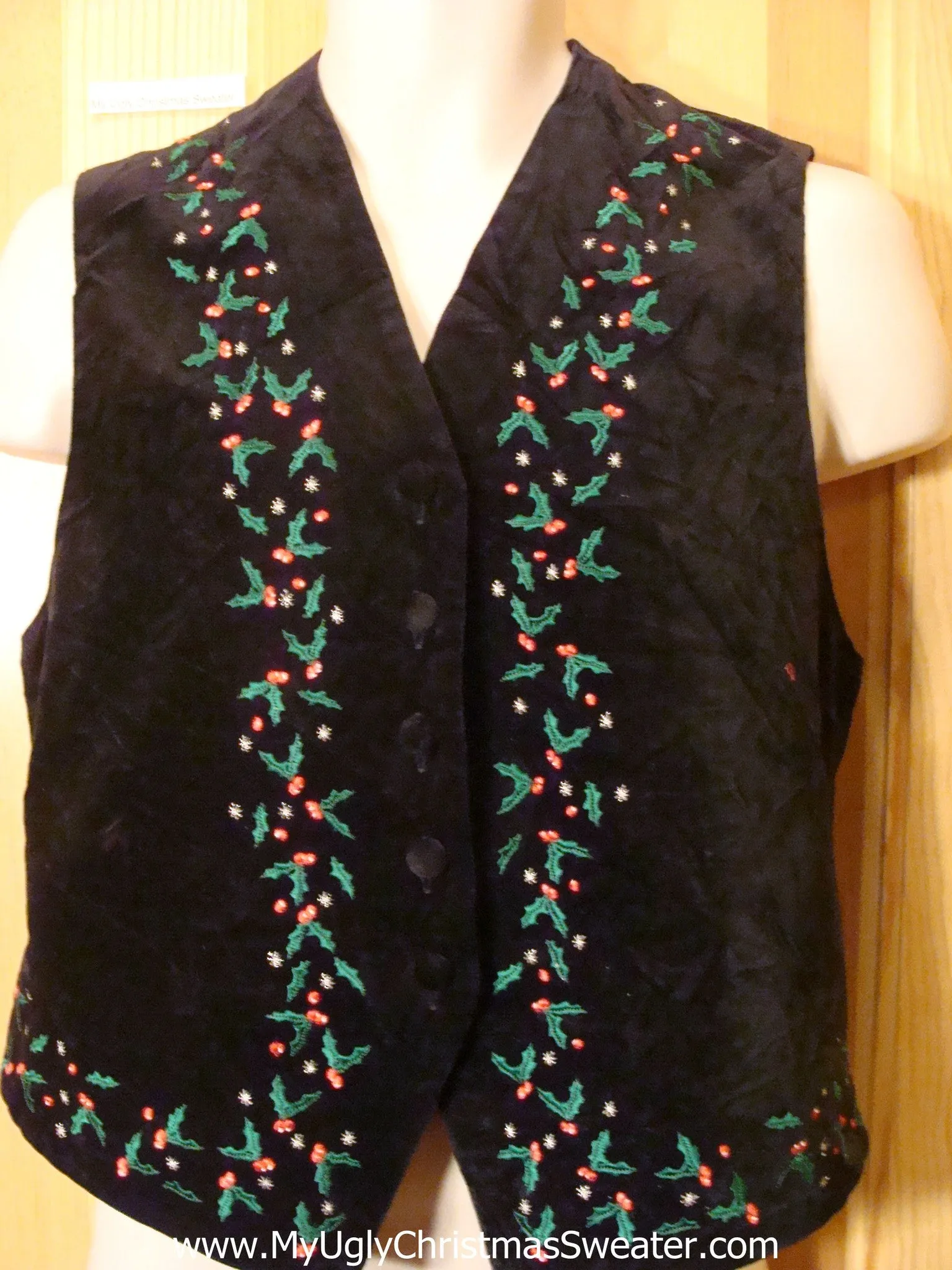 Cheap Ugly Christmas Vest with Ivy