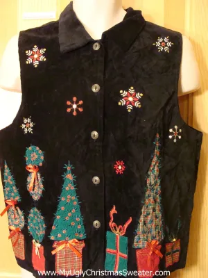 Cheap Ugly Christmas Vest with Pointy Trees