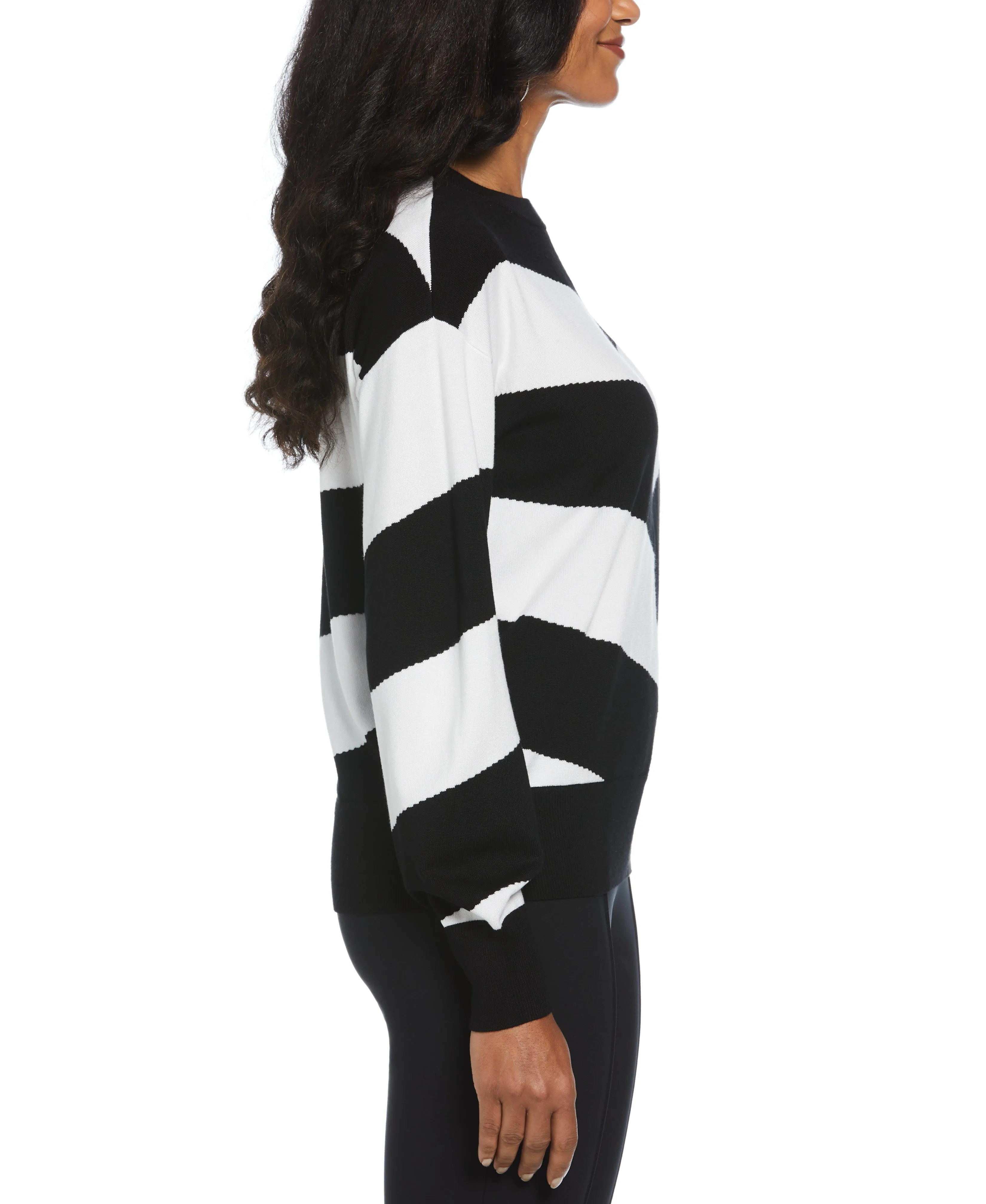 Chevron Crew Neck Easy Sweater