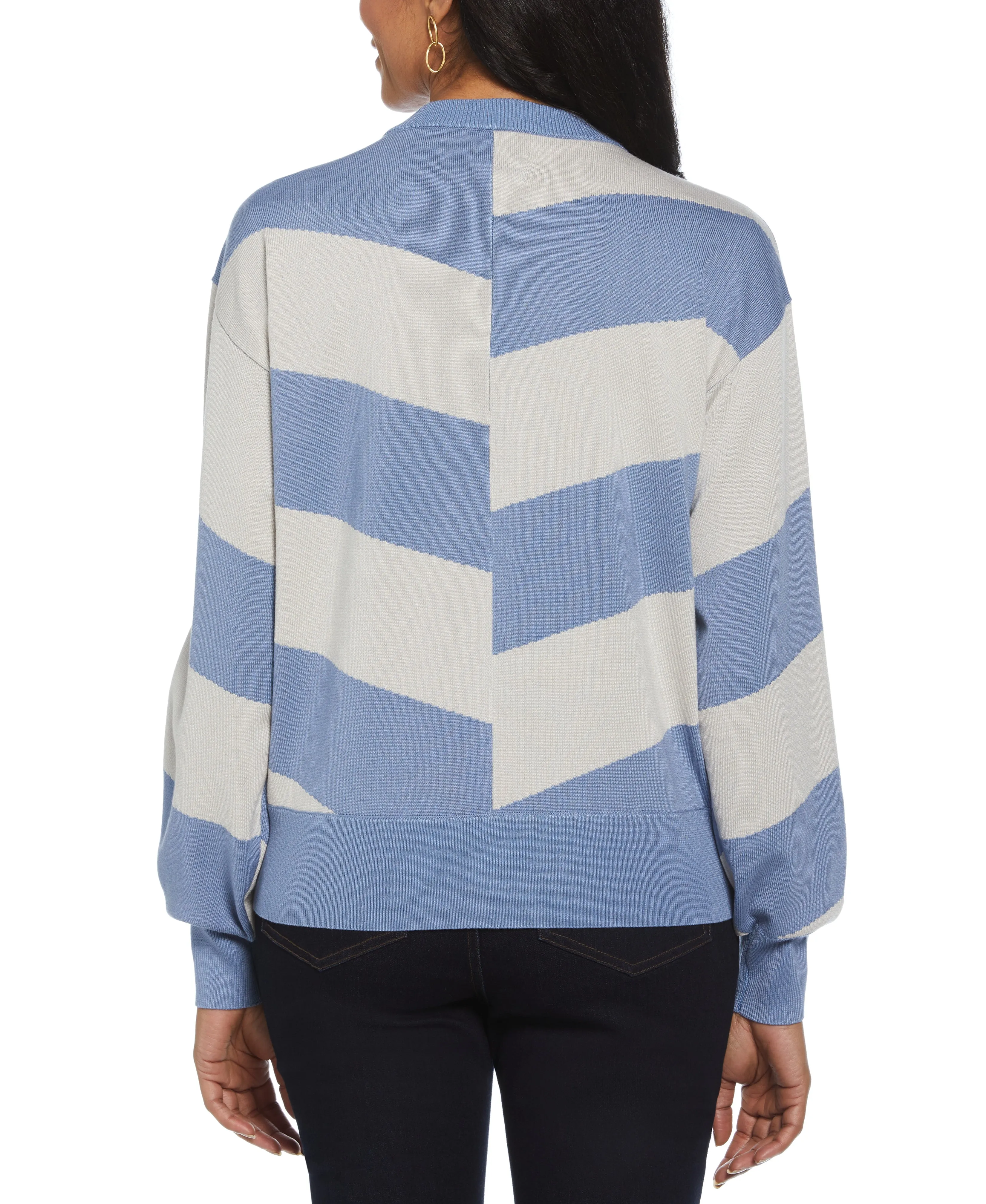 Chevron Crew Neck Easy Sweater