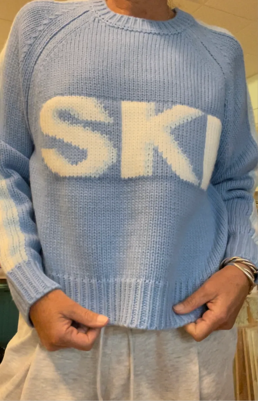 Chunky Acrylic SKI Sweater in Sky