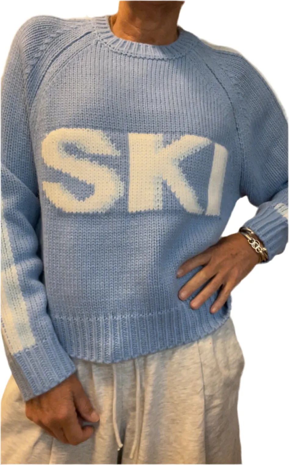 Chunky Acrylic SKI Sweater in Sky