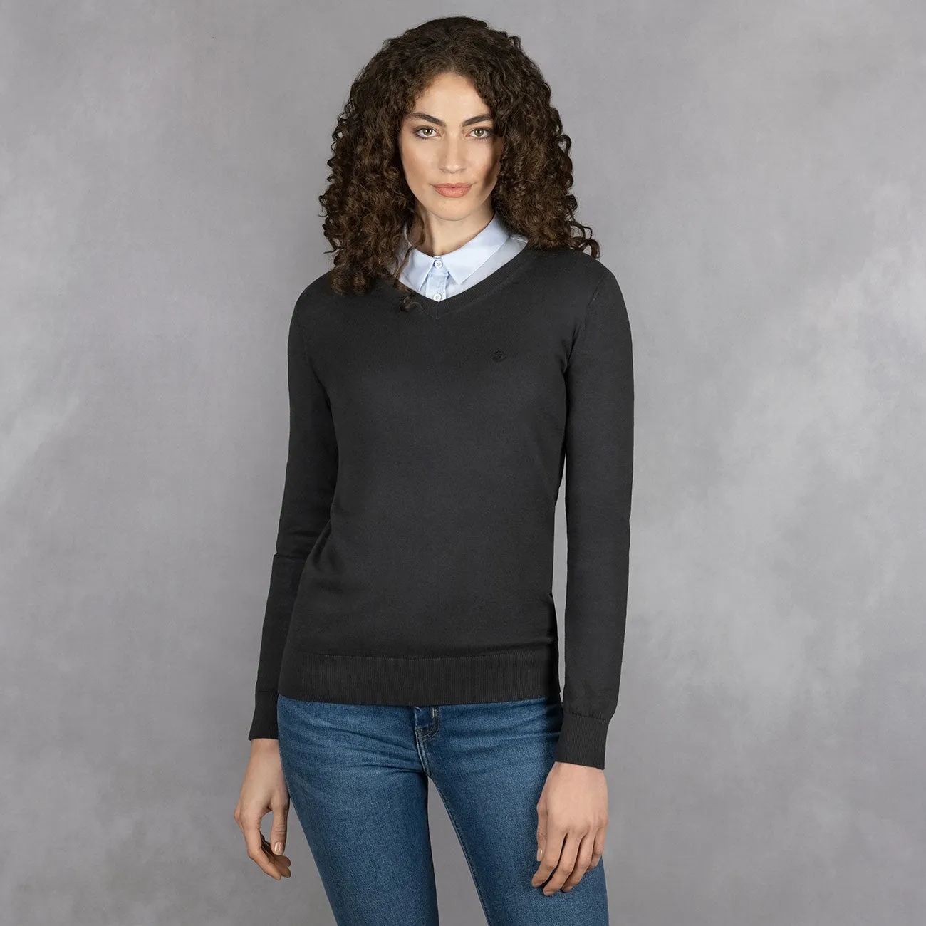 Cotton Pullover V-Neck Women