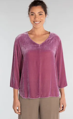 Cut Loose Velvet V Neck Pullover Top