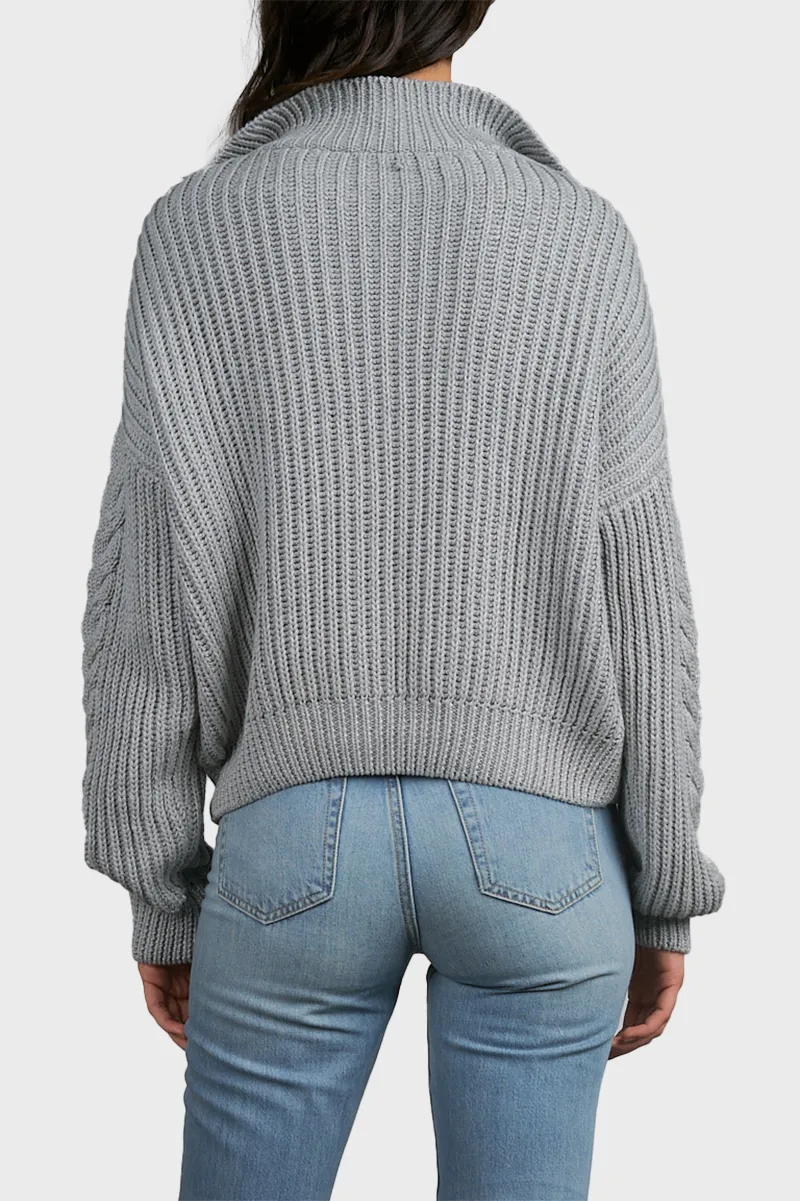 Elan Seed Stitch Shawl Collar Pullover Sweater