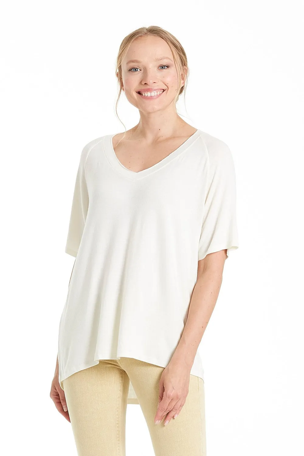 FAVORITE RELAXED V-NECK TOP | BONE