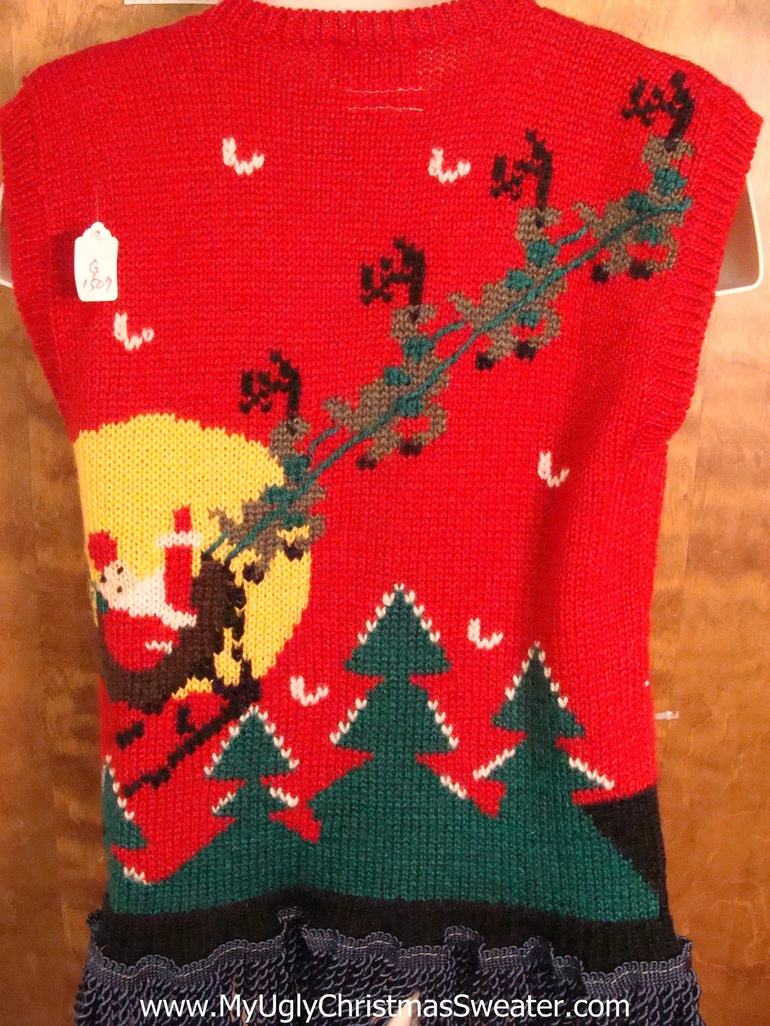 Flying Reindeer 2sided Light Up Ugly Xmas Sweater Vest