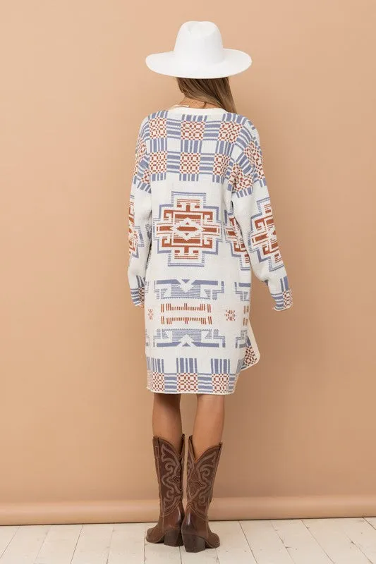 Frankie Long Patterned Cardigan Sweater