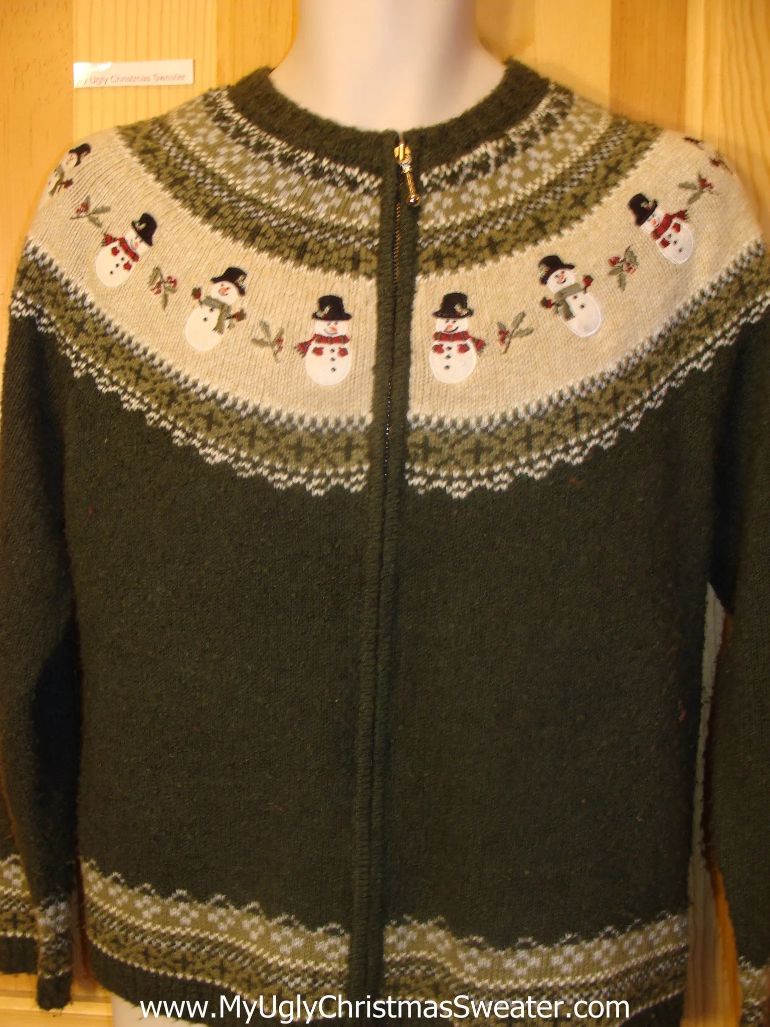 Funny Christmas Sweater Nordic Style with Snowmen