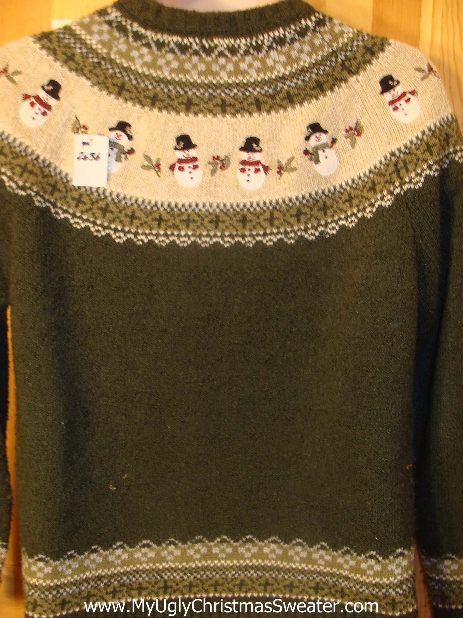 Funny Christmas Sweater Nordic Style with Snowmen