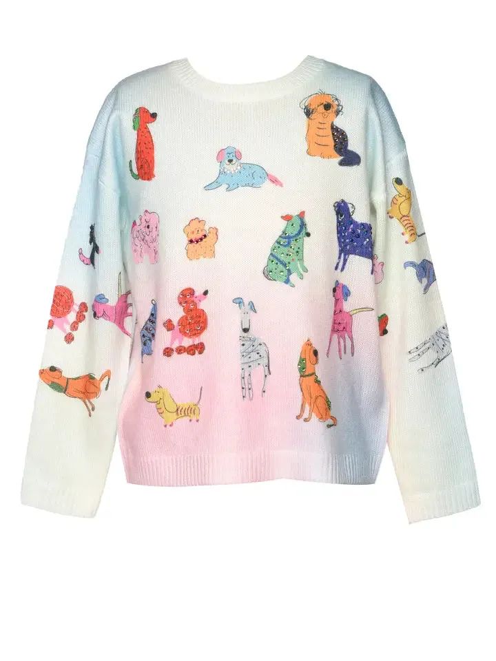 GBY All Over Dog Printed Sweater