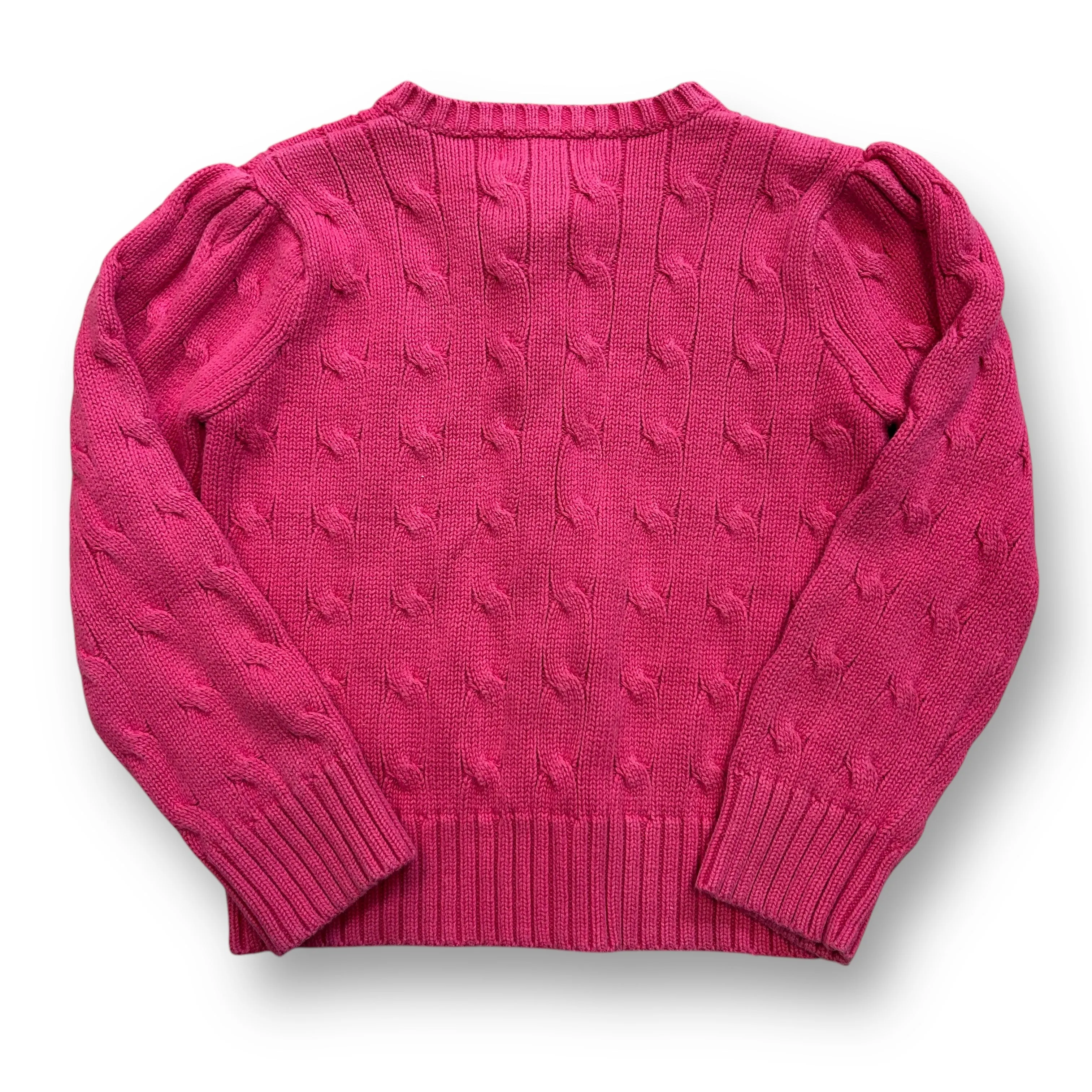 Girls Ralph Lauren Size 4/4T Dark Pink Knit Cardigan Sweater