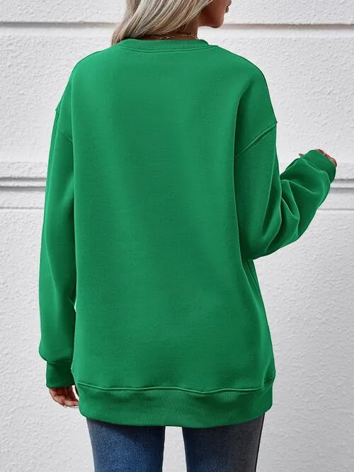 Graphic Round Neck Long Sleeve Sweatshirt