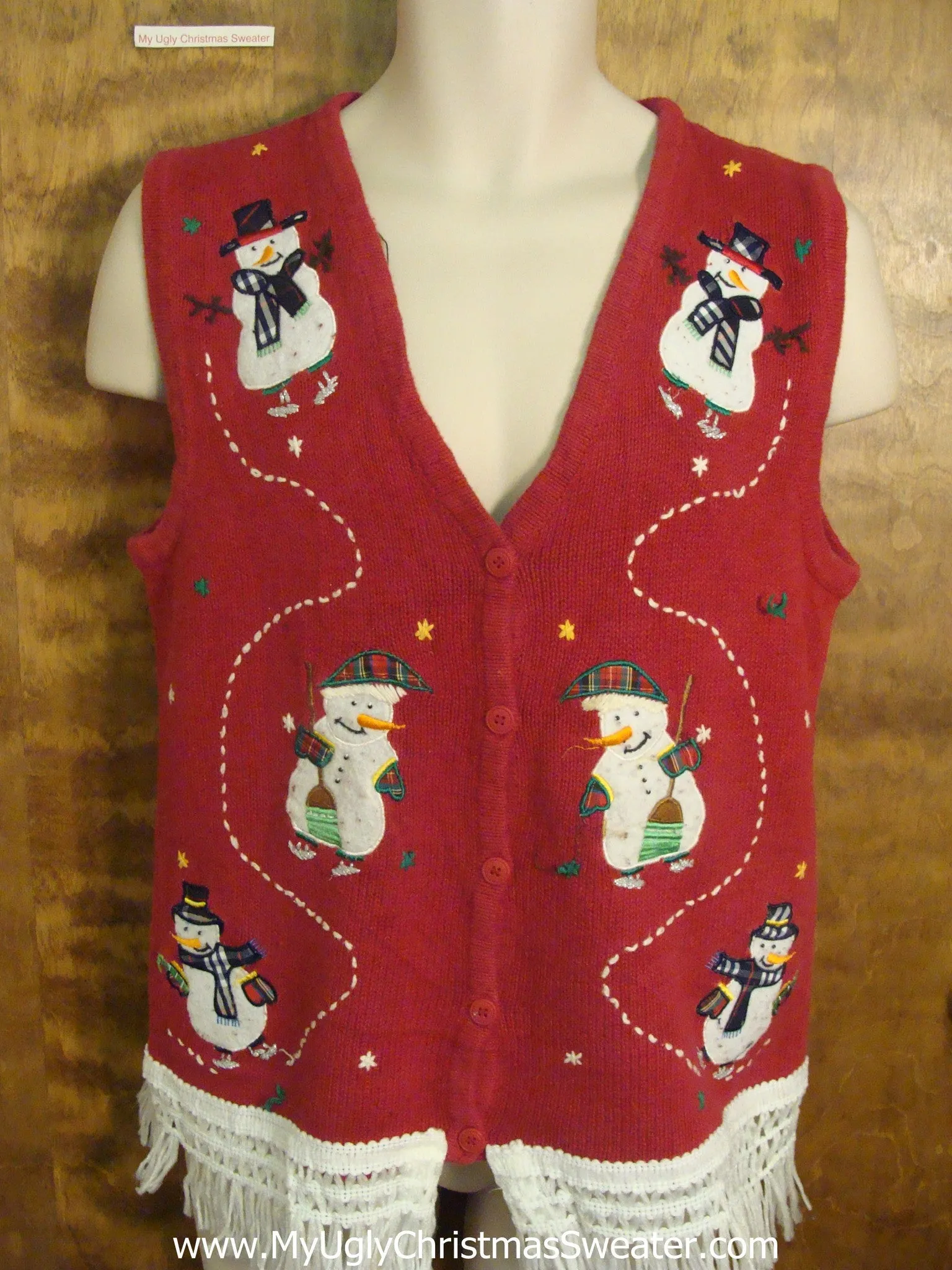 Holiday Snowman Ugly Christmas Jumper Vest