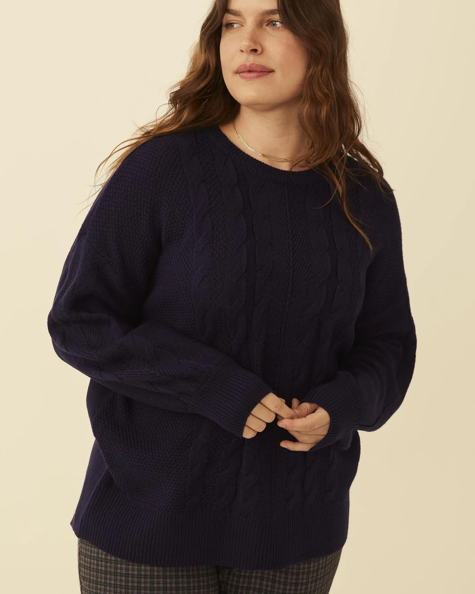 Kelly Cable-Knit Sweater | Navy