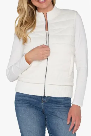 LA Sleeveless Quilted Vest-Porcelain