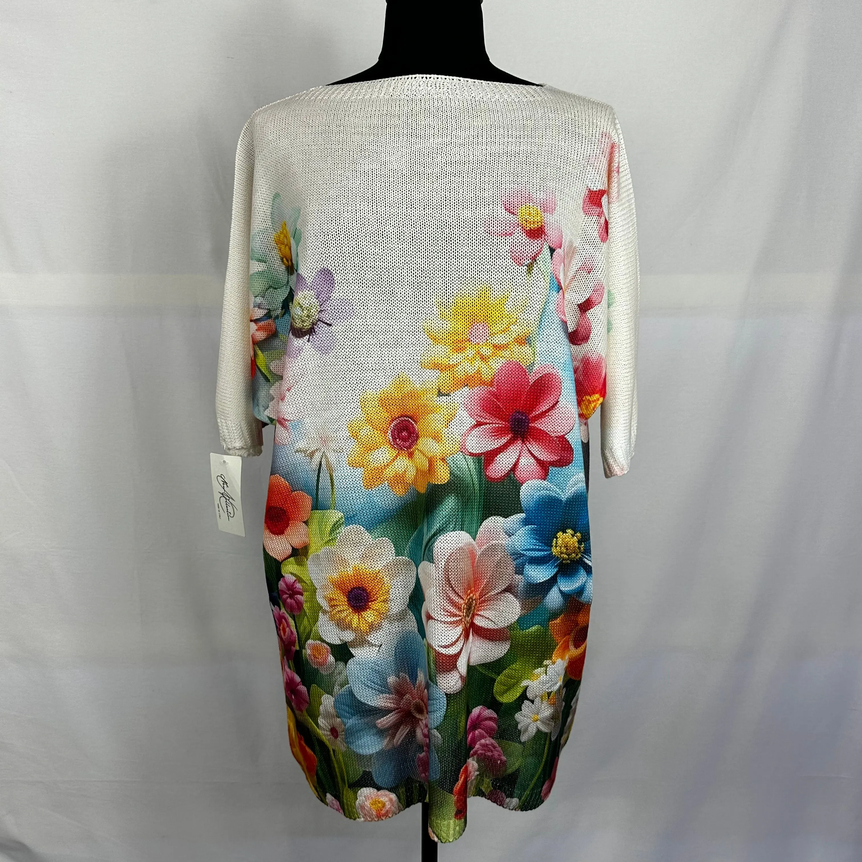 Long Tunic Italian Floral Knit Top