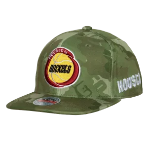 Men's Houston Rockets Mitchell & Ness HWC Ghost Camo Stretch Fit Cap