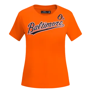 MLB BALTIMORE ORIOLES CLASSIC WOMEN'S SLIM FIT TEE (ORANGE)