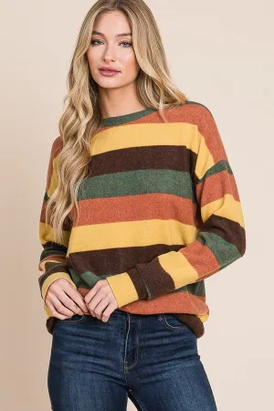 Multi-color Stripes Knit Sweater Top*