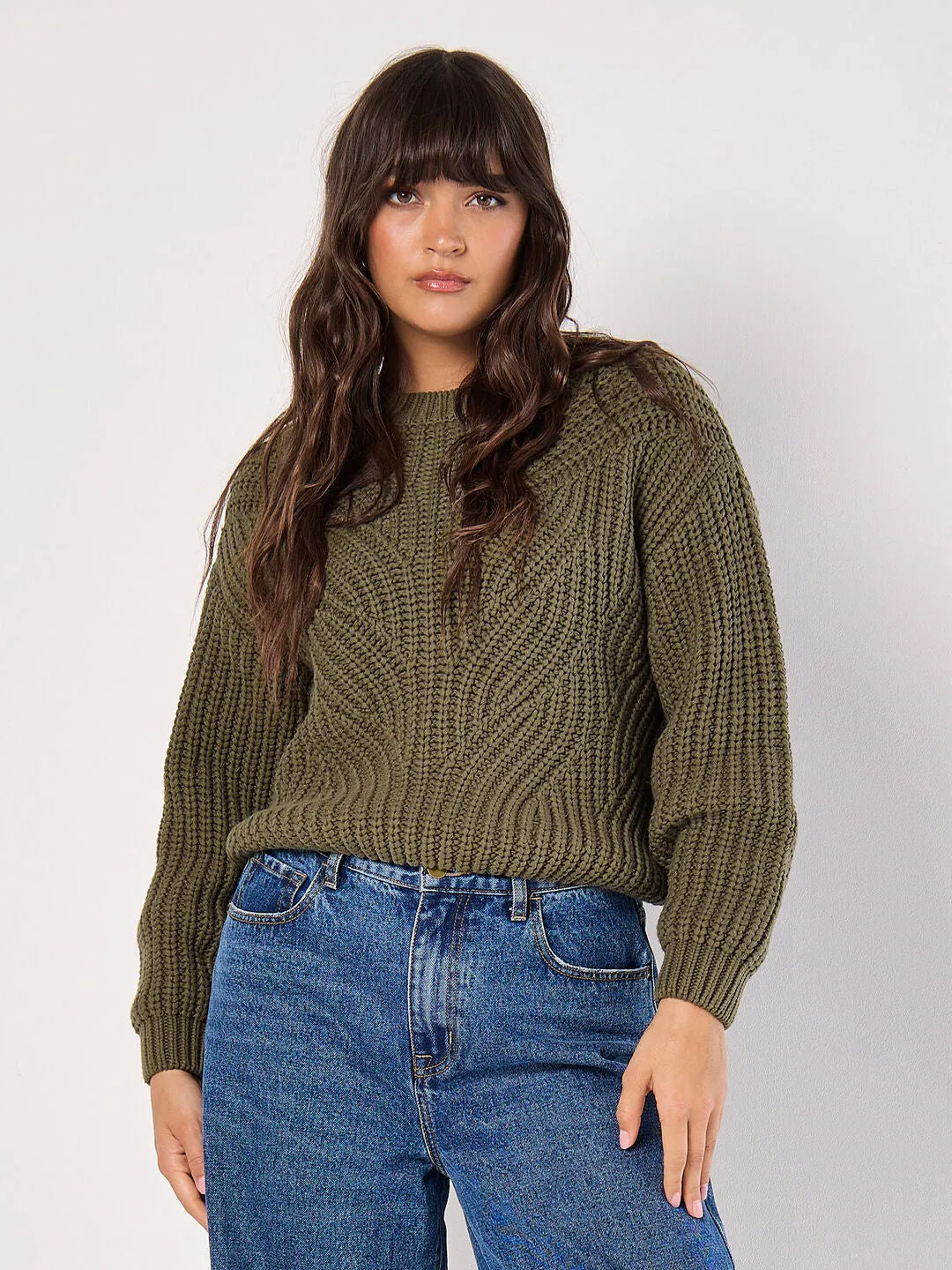 Olive Cable Knit Sweater