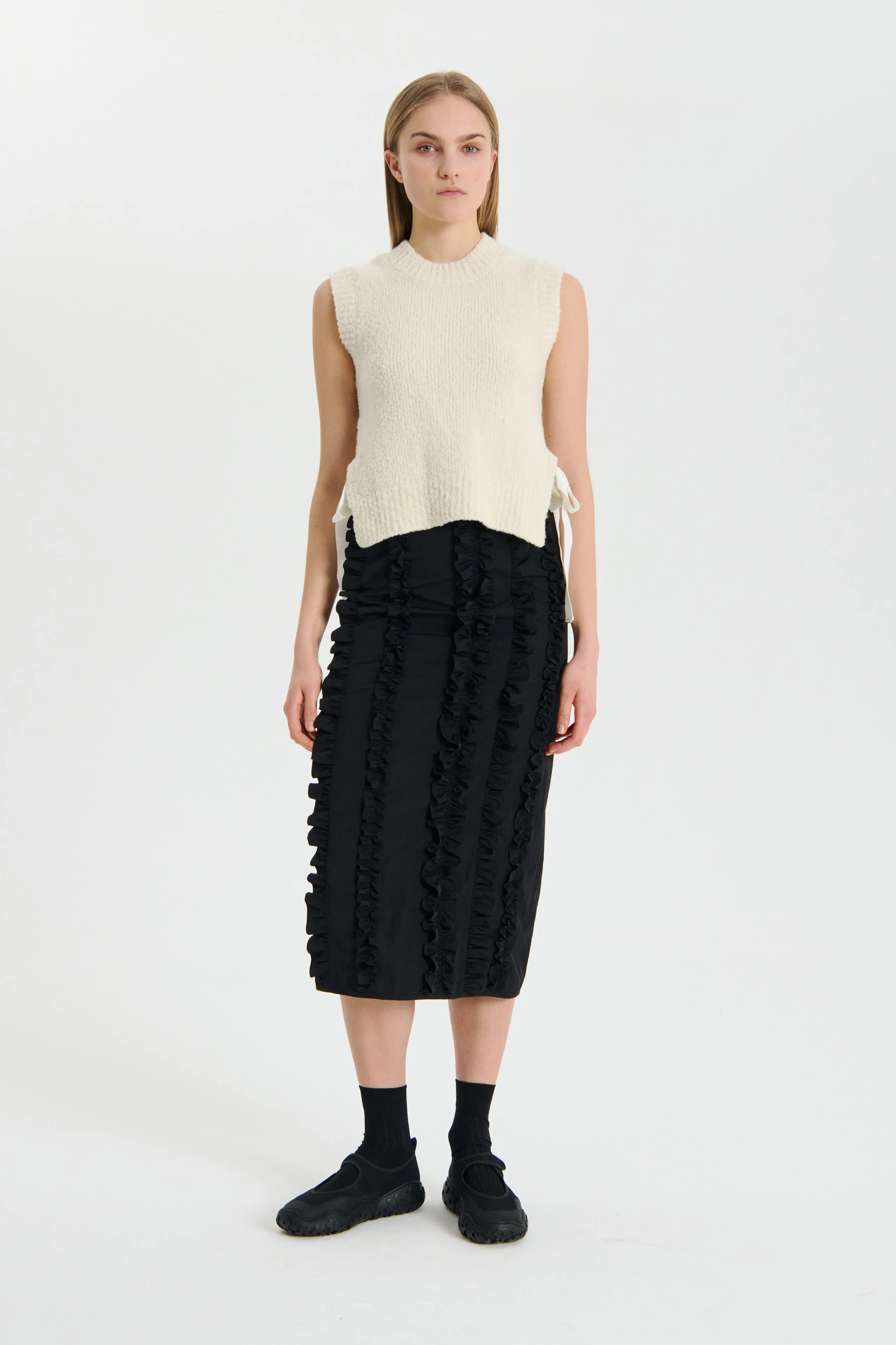 OWEN | VEST BOUCLÉ KNIT WHITE