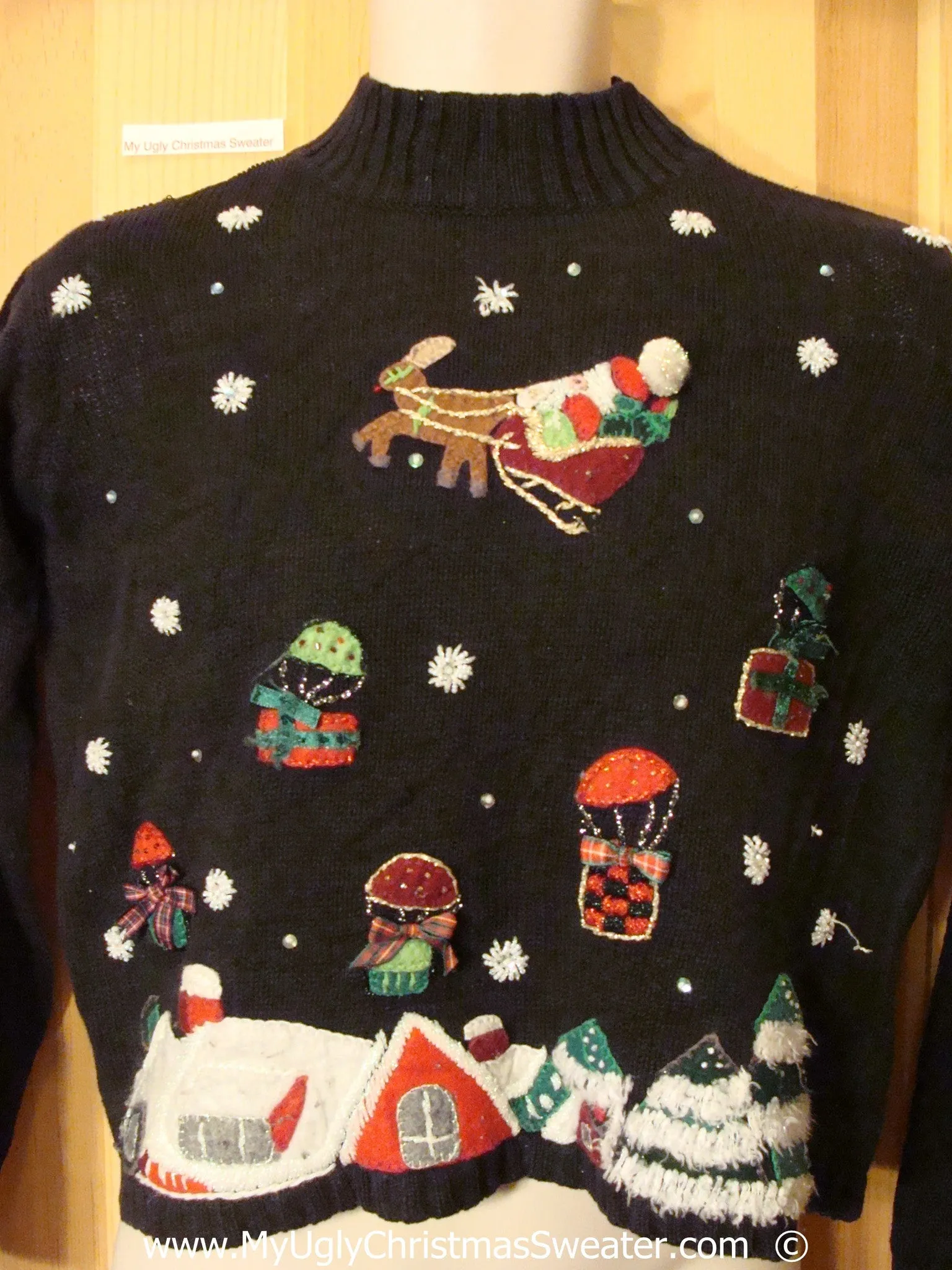 Parachute Presents on a Festive Christmas Sweater