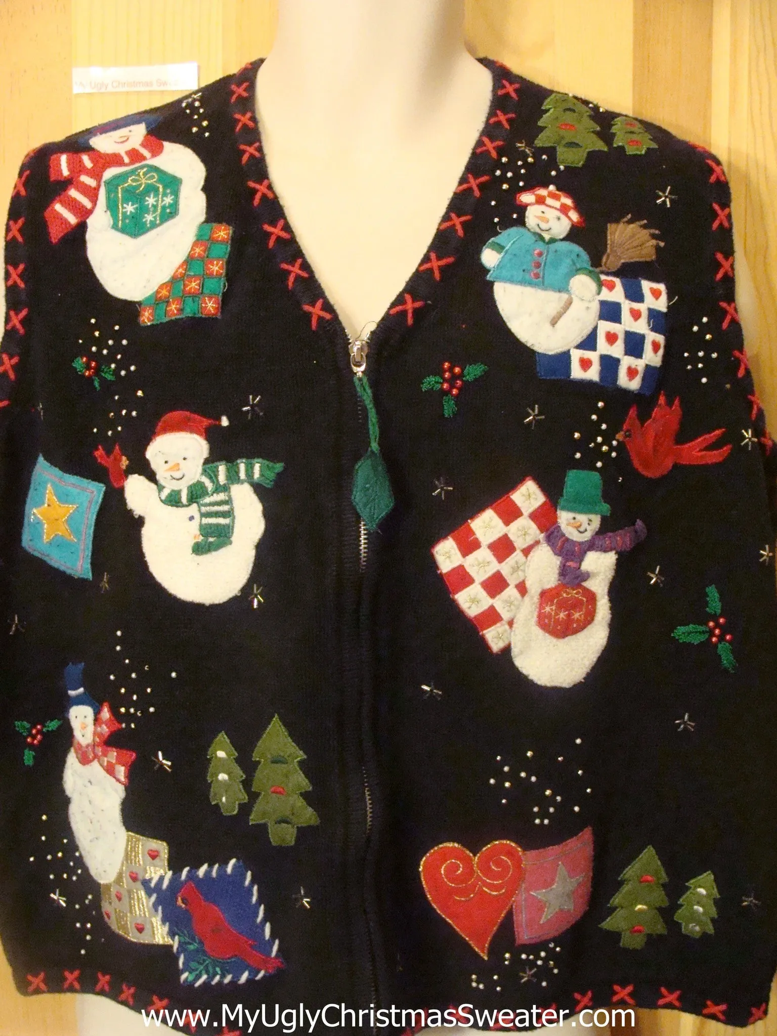 Quits and Snowmen Crafty Funny Christmas Sweater Vest