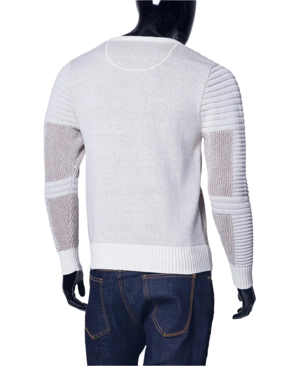 Randy | Men's Long Sleeve Pattern Knit Crew Neck Pullover