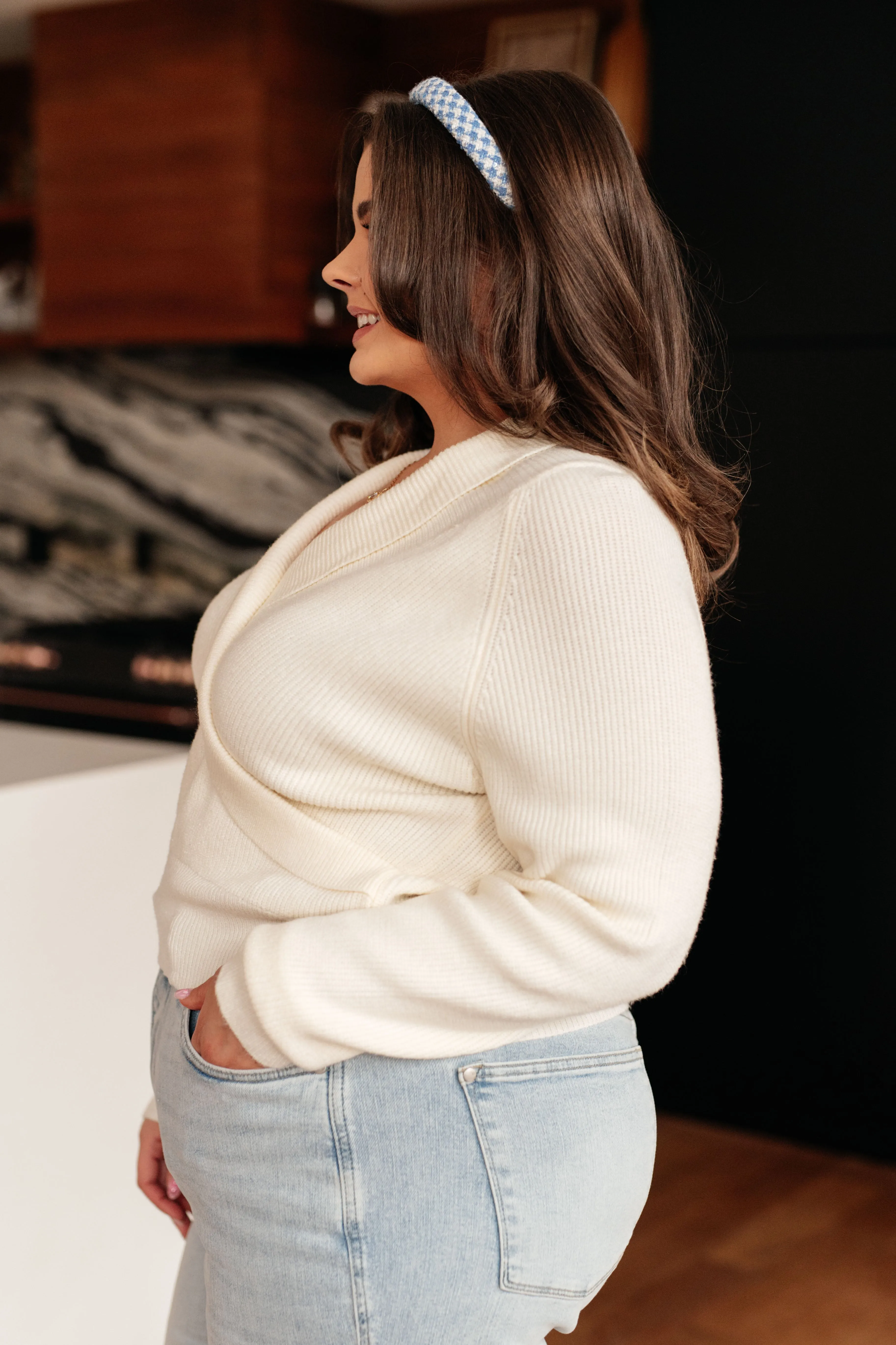 Requisite Request Surplice Crop Sweater - One Eleven North