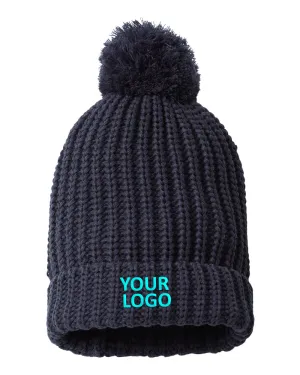 Richardson Chunky Cable Custom Beanies, Navy