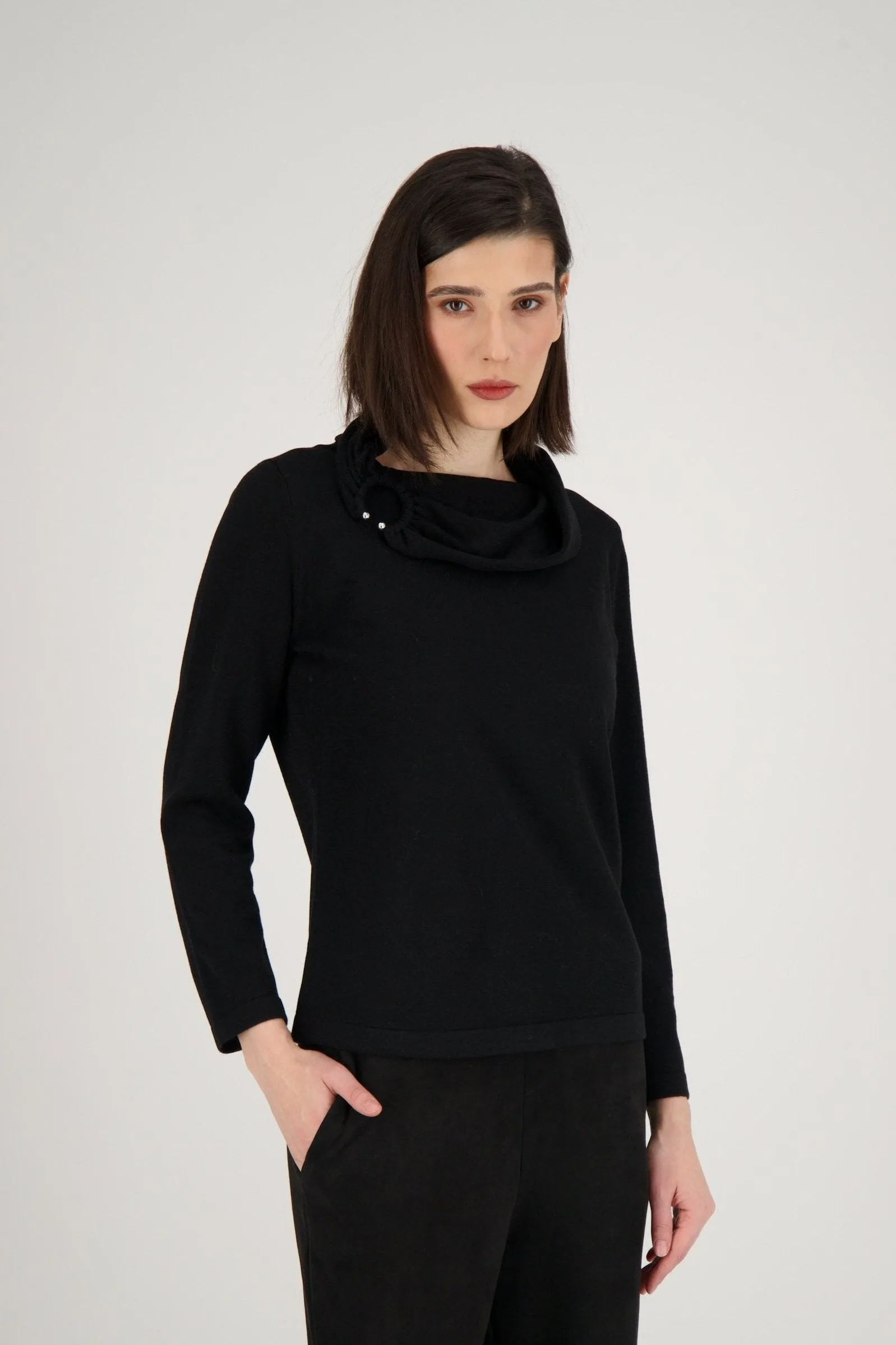 Ring Shawl Collar Sweater