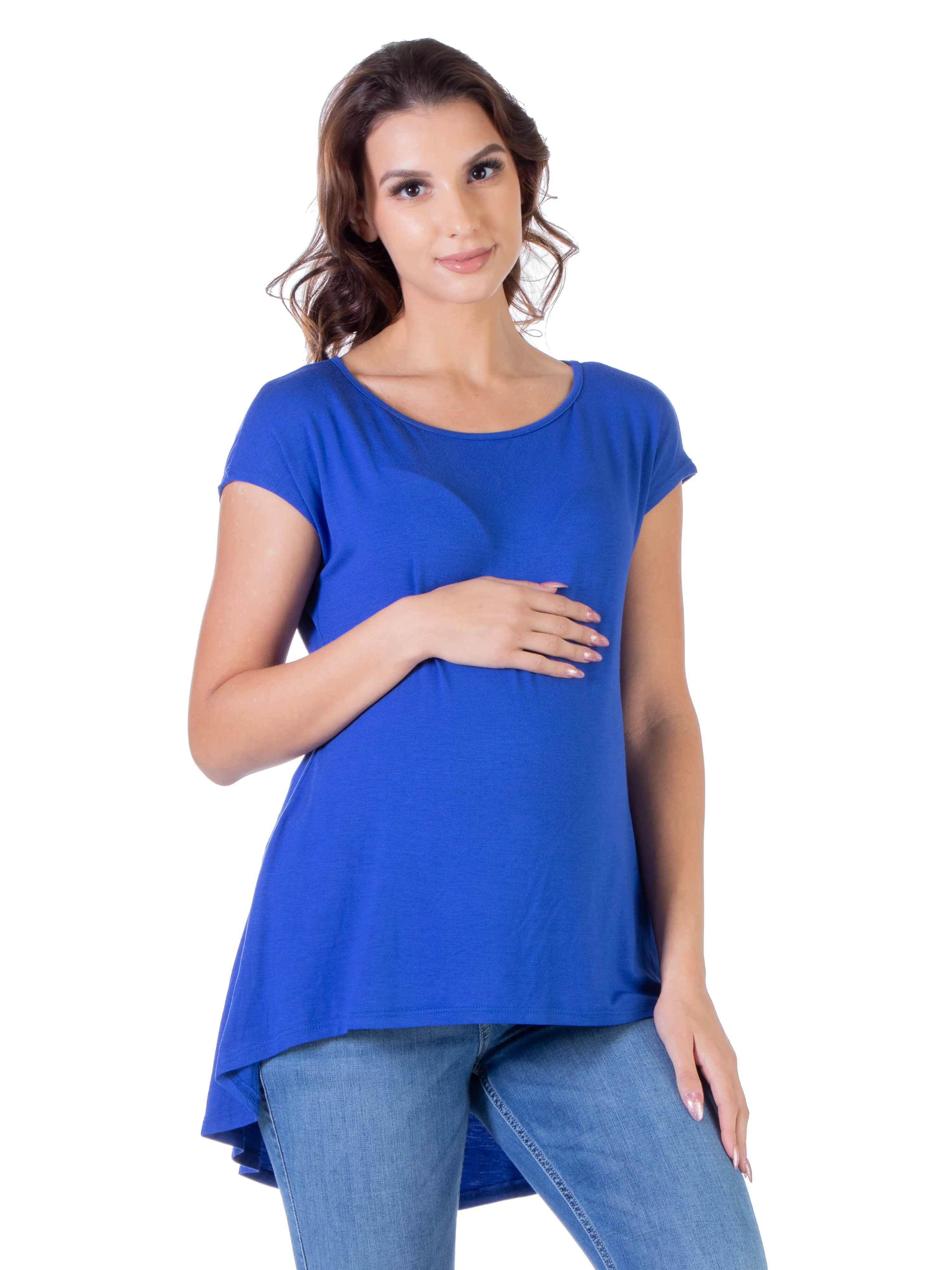 Scoop Neck High Low Maternity T Shirt