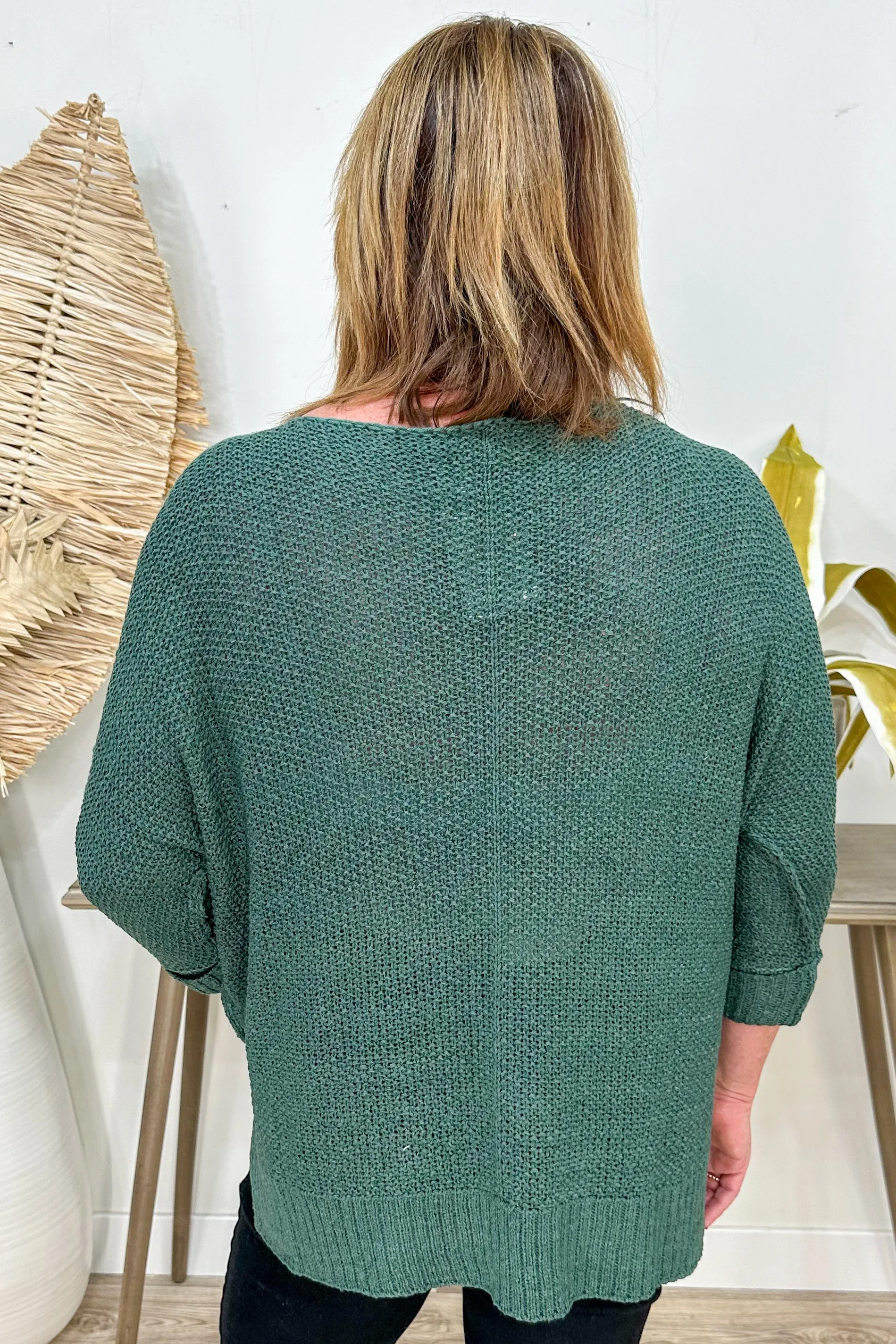 Seagreen Crew Neck Knit Sweater