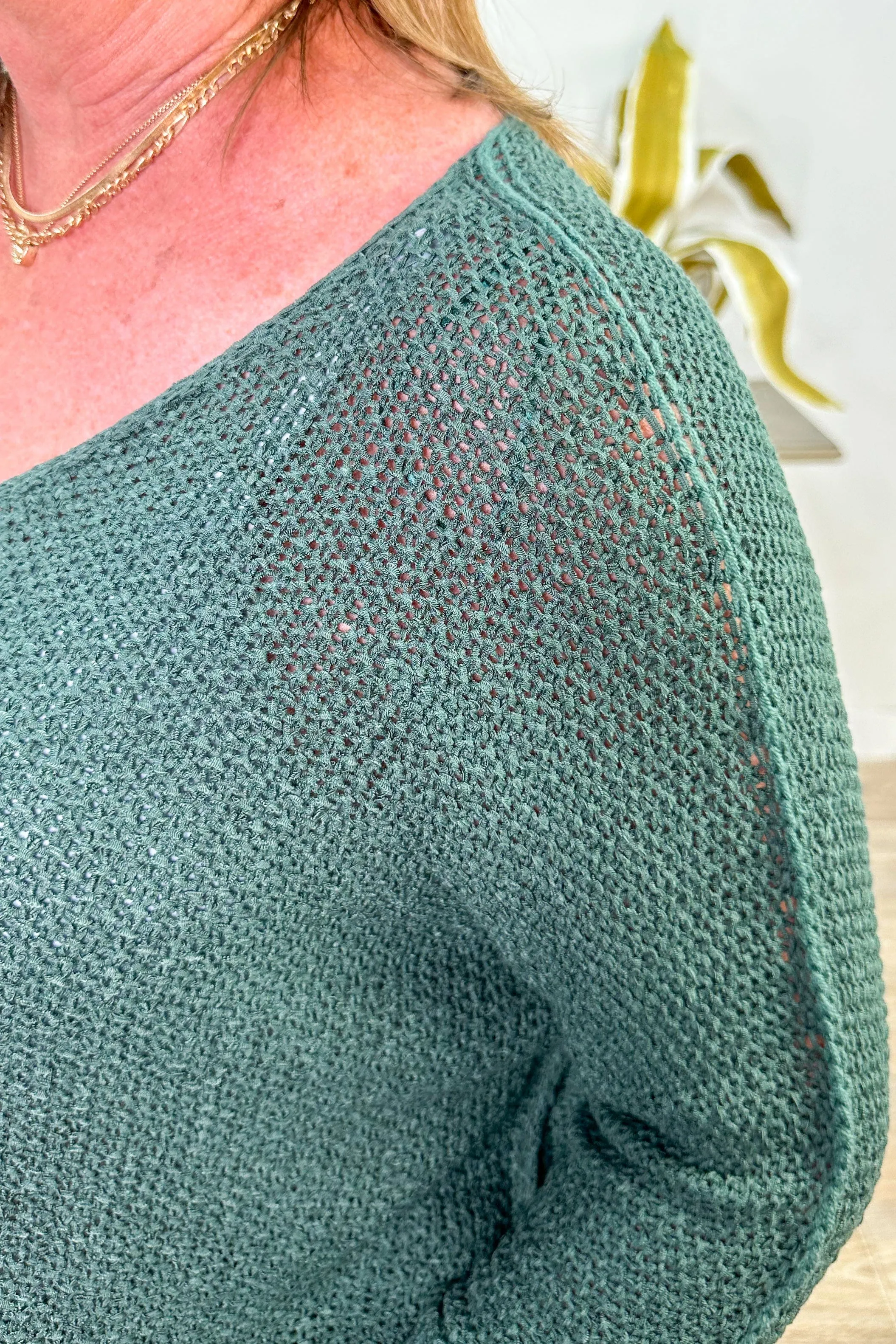 Seagreen Crew Neck Knit Sweater