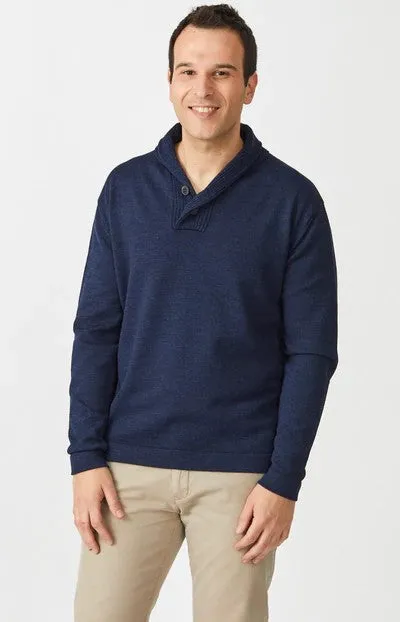 Shawl Collar Sweater - Marine Blue | Mushroom | Berry