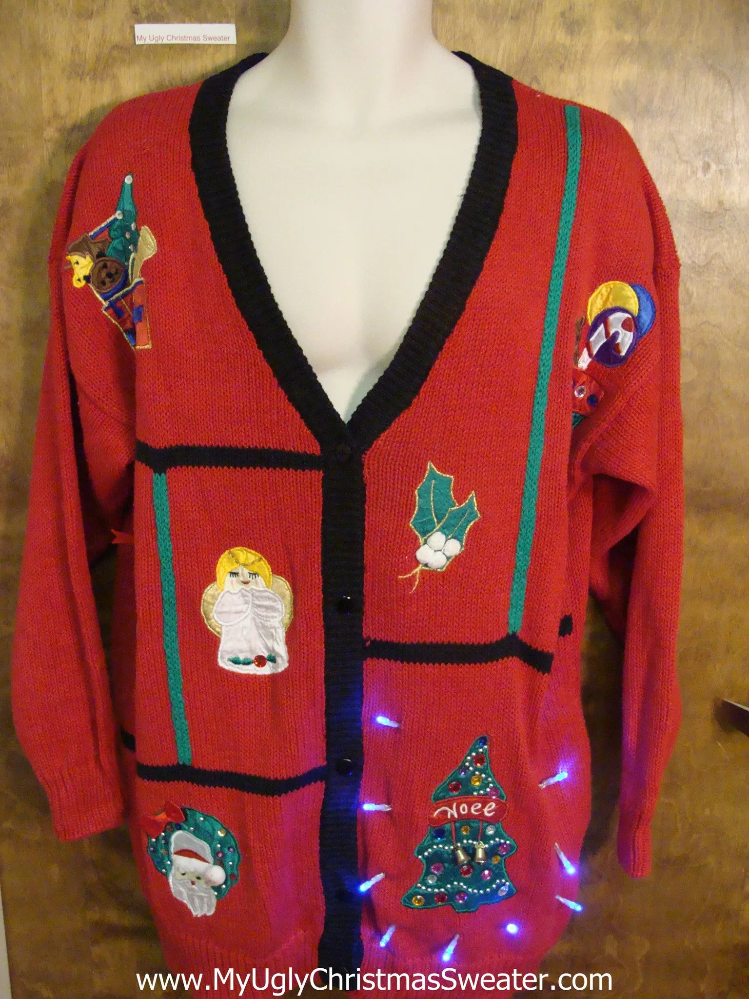 Simple 80s Themed Light Up Ugly Xmas Sweater