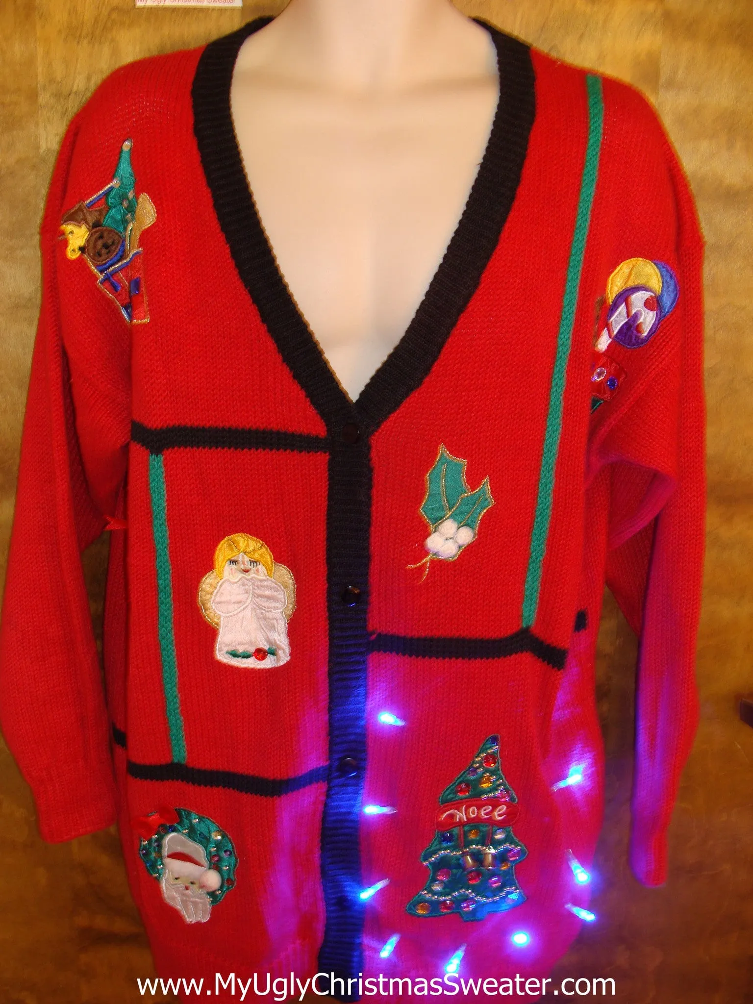 Simple 80s Themed Light Up Ugly Xmas Sweater