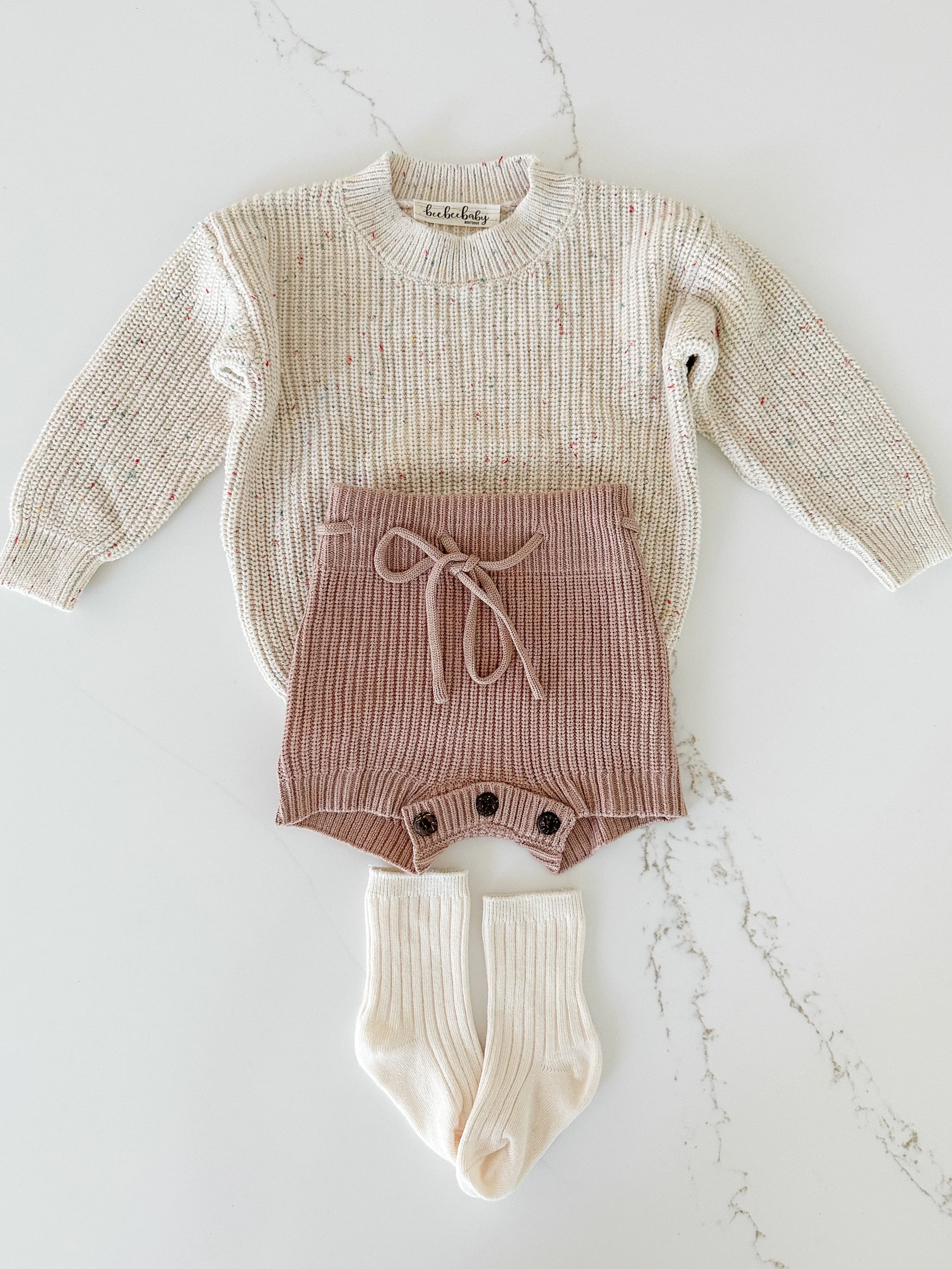 Speckled Chunky Sweater - Oat