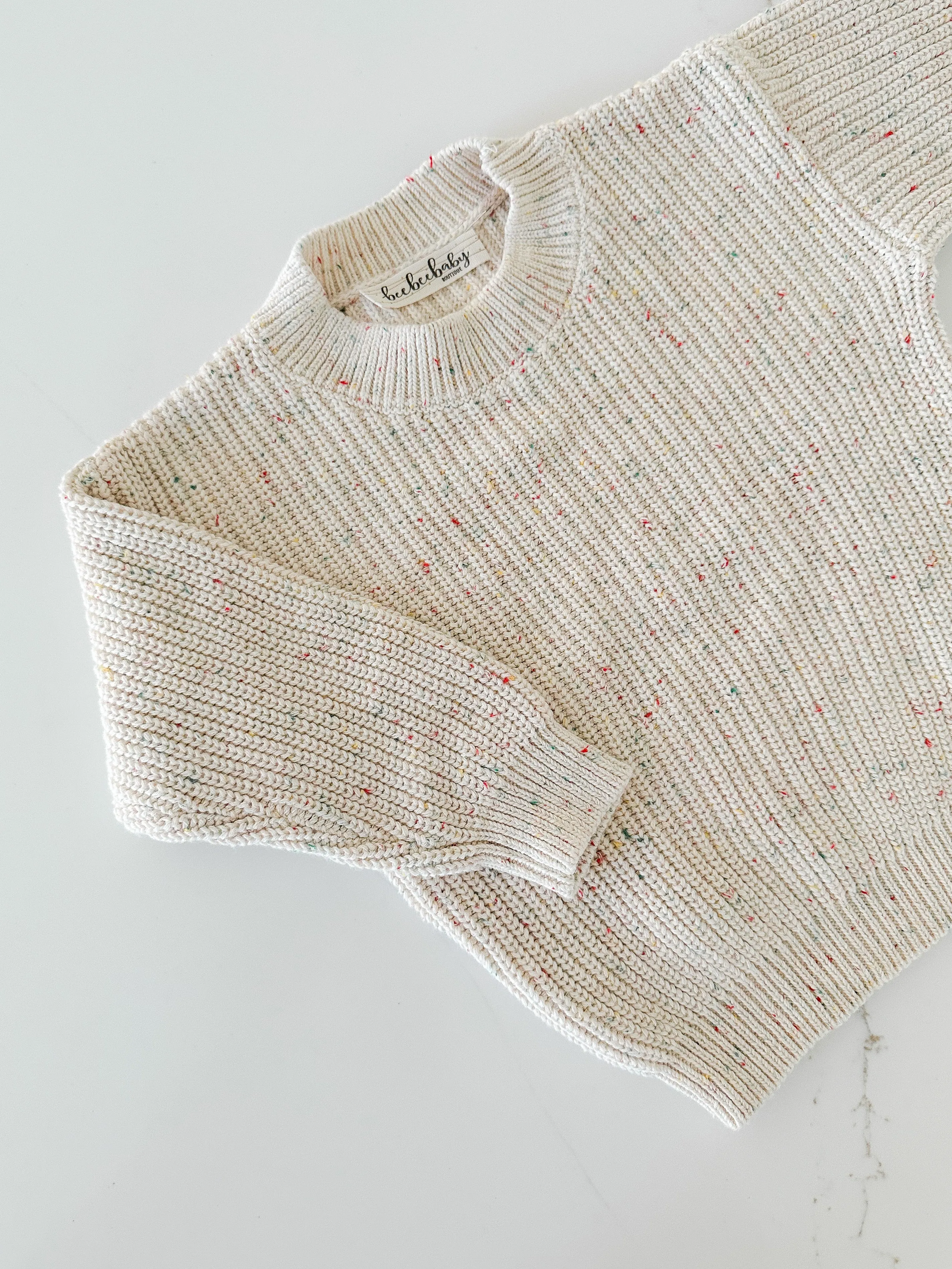 Speckled Chunky Sweater - Oat